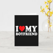 Carte J'aime mon petit ami Fun Saint-Valentin Cœur rouge (Fleur jaune)