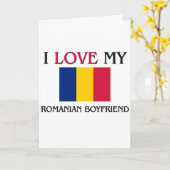 Carte J'aime mon petit ami roumain (Fleur jaune)