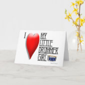 Carte J'AIME MON PETIT GARÇON de BATTEUR (le blanc à (Fleur jaune)