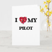 Carte J'aime mon pilote (Fleur jaune)