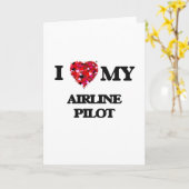 Carte J'aime mon pilote de ligne (Fleur jaune)