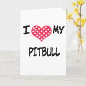 Carte J'aime mon Pitbull (Fleur jaune)