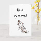 Carte J'aime mon pitbull de maman (Fleur jaune)