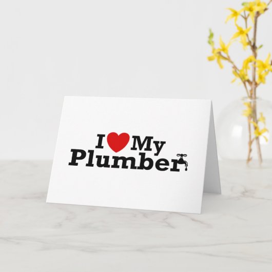 Carte J'Aime Mon Plumber (Fleur jaune)