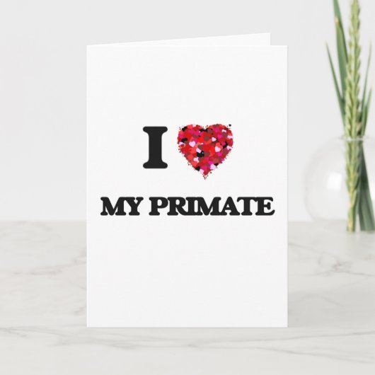 Carte J'aime mon primat (Devant)