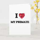 Carte J'aime mon primat (Fleur jaune)
