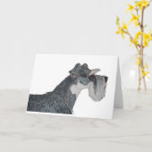 Carte J'aime mon Schnauzer (Fleur jaune)