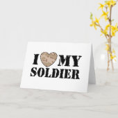 Carte J'aime mon soldat (Fleur jaune)