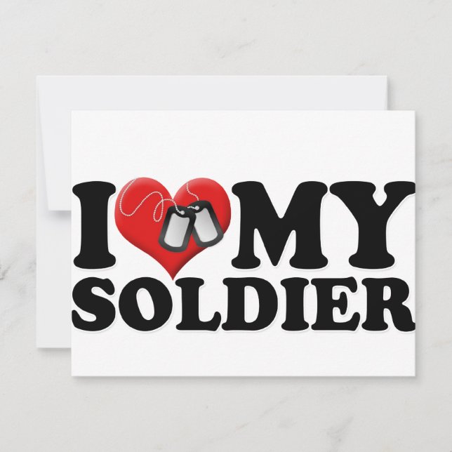 Carte J'aime mon soldat (Devant)