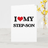 Carte J'aime mon Step-Son (Fleur jaune)