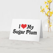 Carte J'aime mon sucre prune (Fleur jaune)