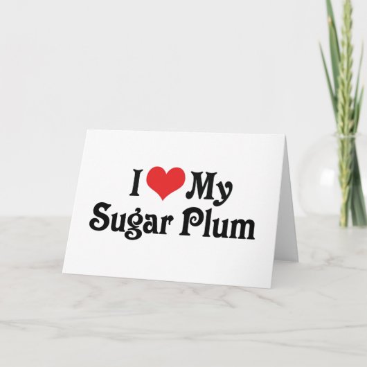 Carte J'aime mon sucre prune (Devant)