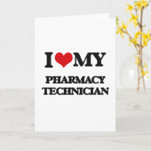 Carte J'aime mon technicien en pharmacie (Fleur jaune)