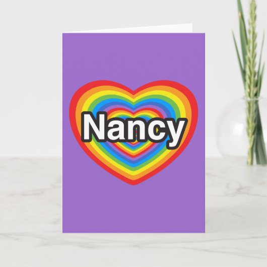 Carte J'aime Nancy. Je t'aime Nancy. Cœur (Devant)