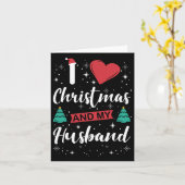 Carte J'Aime Noël Et Mon Mari I Snowflakes Noël (Fleur jaune)