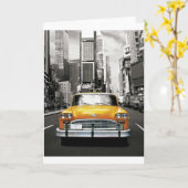 Carte J'aime NYC - taxi de New York (Fleur jaune)