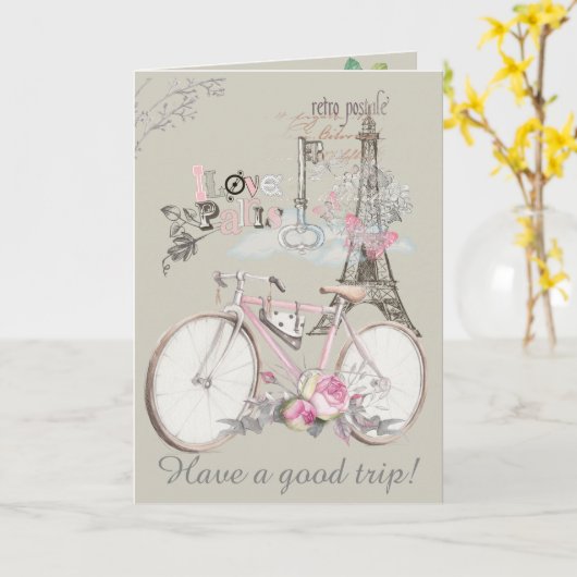 Carte J'Aime Paris. Faites un bon voyage ! (Fleur jaune)