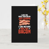 Carte J'aime plus que le bacon drôle de style de petit d (Fleur jaune)