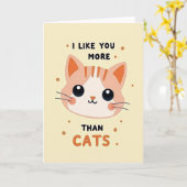 Carte J'aime Plus Que Les Chats (Fleur jaune)