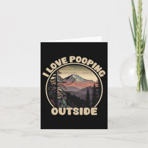 Carte J'Aime Pooper Devant Funny Camping Randonnée Natur