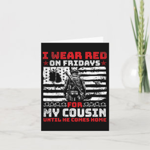 Carte J'aime porter du rouge le vendredi pour mon cousin