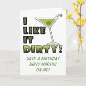 Carte J'AIME QUE ÇA SOIT SALE ! Dirty Martini Cocktail H (Fleur jaune)