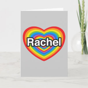 Carte J'aime Rachel. J'aime Rachel. Heart