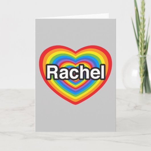 Carte J'aime Rachel. J'aime Rachel. Heart (homonymie) (Devant)