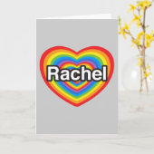Carte J'aime Rachel. J'aime Rachel. Heart (homonymie) (Fleur jaune)