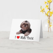 Carte J'aime Shih Tzu (Fleur jaune)