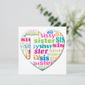 Carte J'Aime Soeur, Sie, Sissy - (Debout devant)