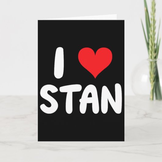 Carte J'aime Stan - Cœur - Nom (Devant)