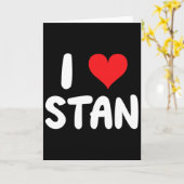 Carte J'aime Stan - Cœur - Nom (Fleur jaune)