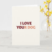 Carte J'aime ton chien (Fleur jaune)