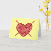 Carte J'aime tricoter (Fleur jaune)