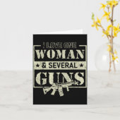 Carte J'aime une femme plusieurs armes (Fleur jaune)
