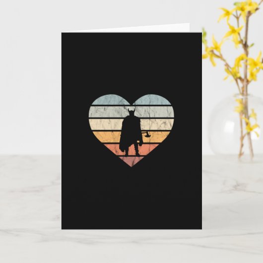 Carte J'Aime Viking Warrior Avec Ax (Fleur jaune)