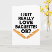 Carte J'Aime Vraiment Les Baguettes - Baguette Drôle (Fleur jaune)