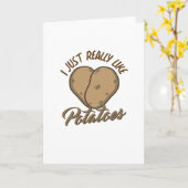 Carte J'Aime Vraiment Les Pommes De Terre (Fleur jaune)