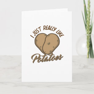 Carte J'Aime Vraiment Les Pommes De Terre