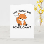 Carte J'Aime Vraiment Les Renards Ok Funny Fox (Fleur jaune)