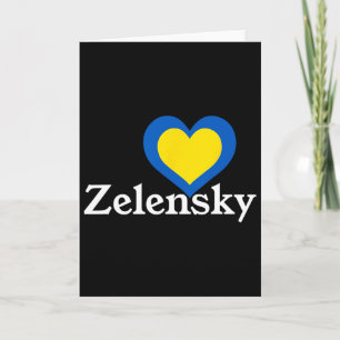Carte J'aime Zelensky Ukraine Président Volodymyr Cœur