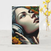 Carte J'aimerais être là pour ton anniversaire (Fleur jaune)