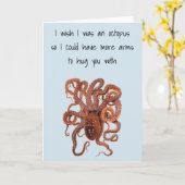 Carte J'aimerais être une Octopus Anniversaire Amour Ann (Fleur jaune)