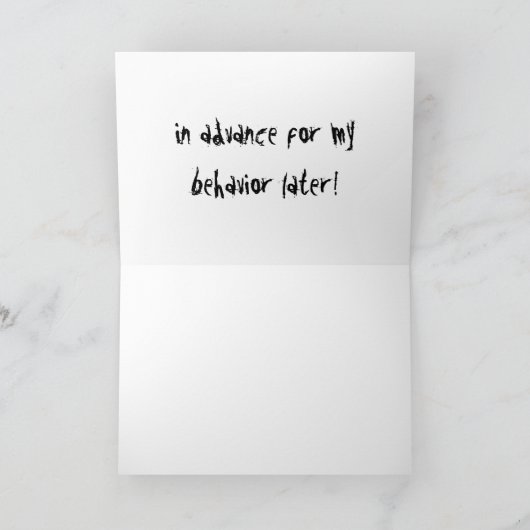 Carte J'aimerais m'excuser (Intérieur)