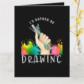 Carte J'aimerais mieux dessiner (Fleur jaune)
