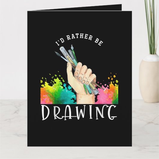 Carte J'aimerais mieux dessiner (Devant)