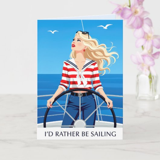 Carte J'aimerais mieux naviguer (Orchidée)