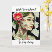 Carte J'aimerais que tu ne sois pas si loin (Fleur jaune)