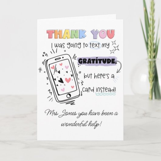 Carte J'allais à Text SENCO SEN professeur (Devant)